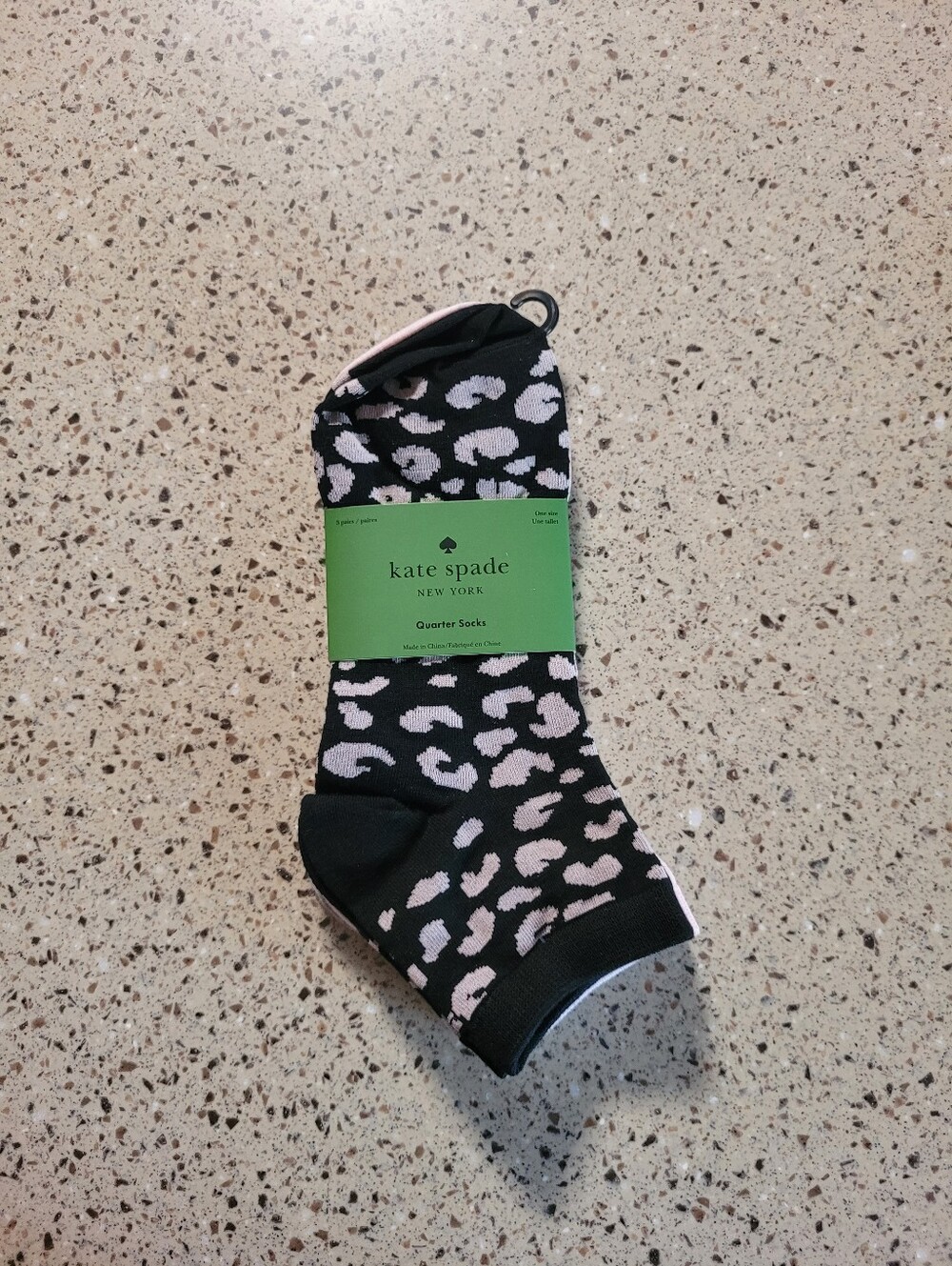 3-Pk Kate Spade New York Animal Print,Spades Quarter Socks Womens Shoe Size 4-10